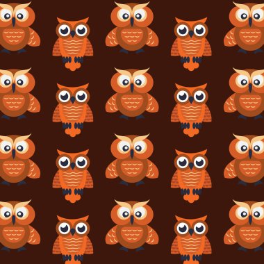 Baykuşlarda pürüzsüz desen. El çizimi duvar kağıdı, tekstil ve doku tasarımı için harika. Çocuk tasarımı, kumaş, ambalaj, giysi.