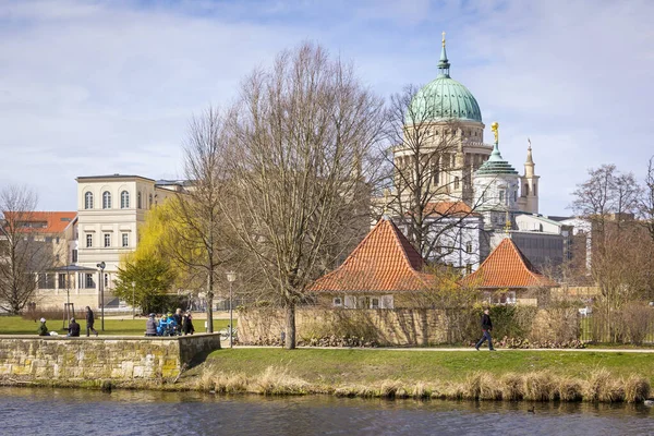 Vista Del Edificio Histórico Centro Potsdam Brandenburgo Primer Plano Río — Foto de Stock