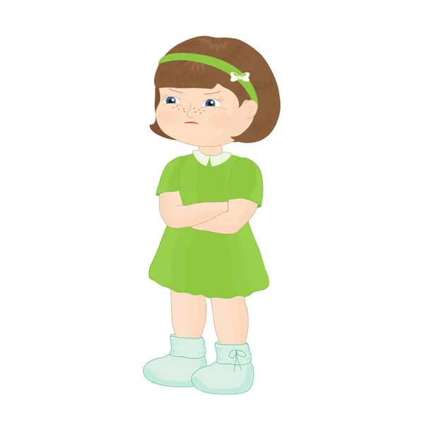 Una niña enojada — Vector de stock