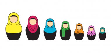 Beyaz bir arka plan üzerinde Müslüman çerçevesi