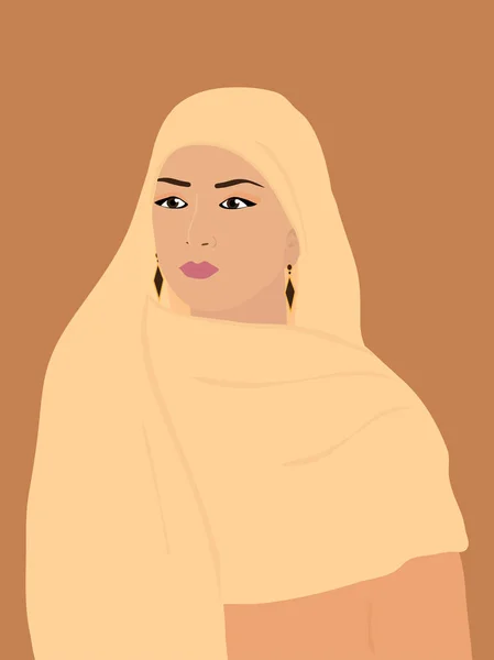 Belle Femme Arabe Dans Les Tissus — Image vectorielle
