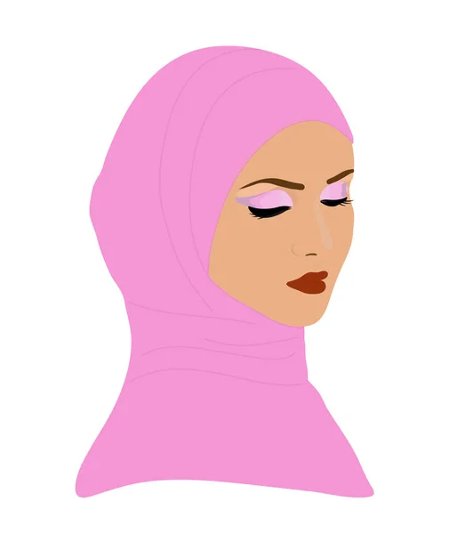 Mooie Moslimvrouw Sjaal — Stockvector