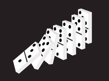 Domino siyah bir arka plan üzerinde bir dizi