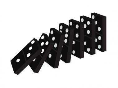 Beyaz bir arka plan üzerinde birden fazla Domino hesabı