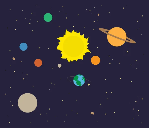 Planety Vesmíru Vektorové Ilustrace — Stockový vektor