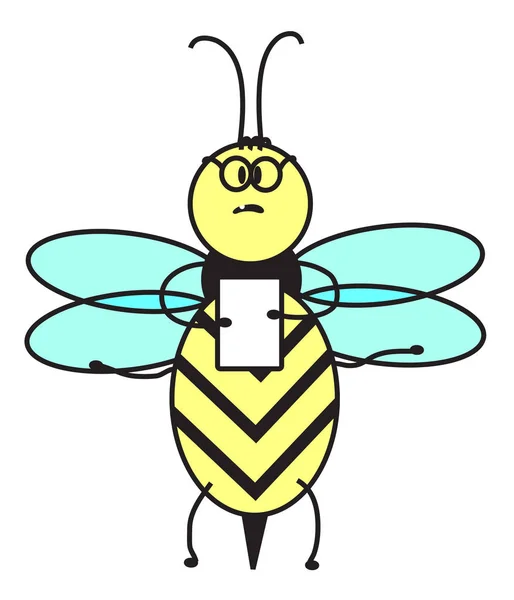 Funny Wasp Reads Its Own Text — Stock Vector