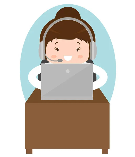 Callcenter Mitarbeiter Vektorillustration — Stockvektor