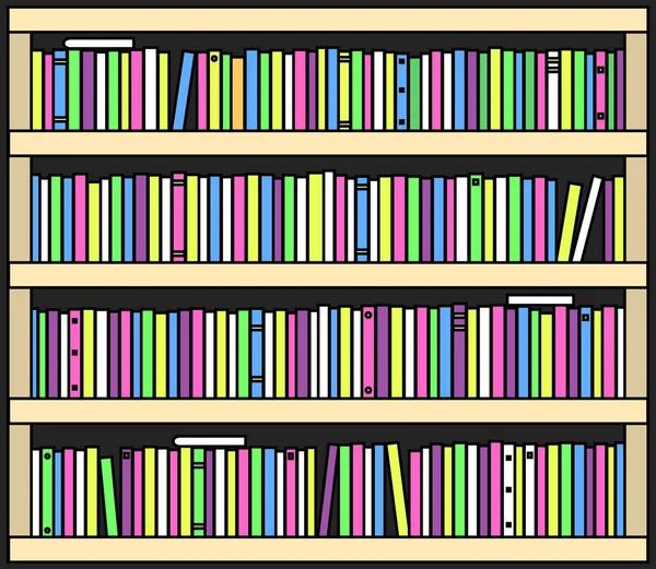 Collection Paper Books Bookcase Vector Illustration — Stock Vector