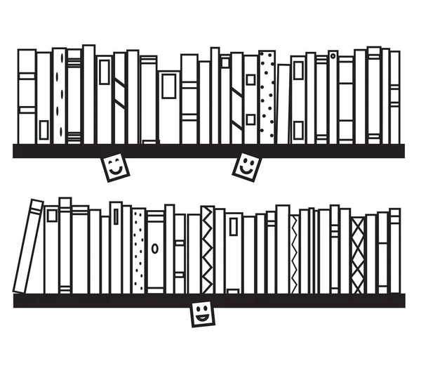 Des Livres Sur Étagère Silhouette Livres Papier Illustration Vectorielle — Image vectorielle