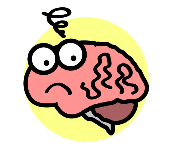 배경의 두뇌를 놀라게 했습니다 만화요 일러스트 — 스톡 벡터
