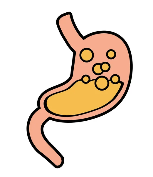 Magen Vit Bakgrund Sjukdom Vektorillustration — Stock vektor