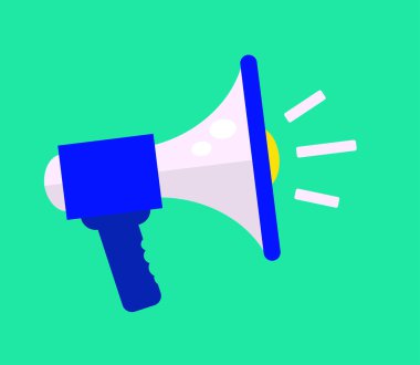 Arkaplanda hoparlör var. Sembol. Vektör illüstrasyonu.