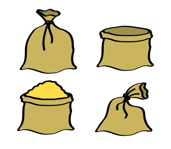 Sac Avec Grain Sur Fond Blanc Illustration Vectorielle — Image vectorielle