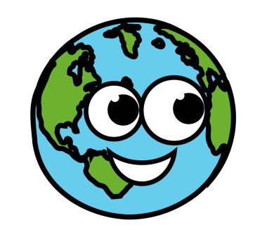 Beyaz bir arka plan üzerinde dünya gezegeni. Vektör çizimi.