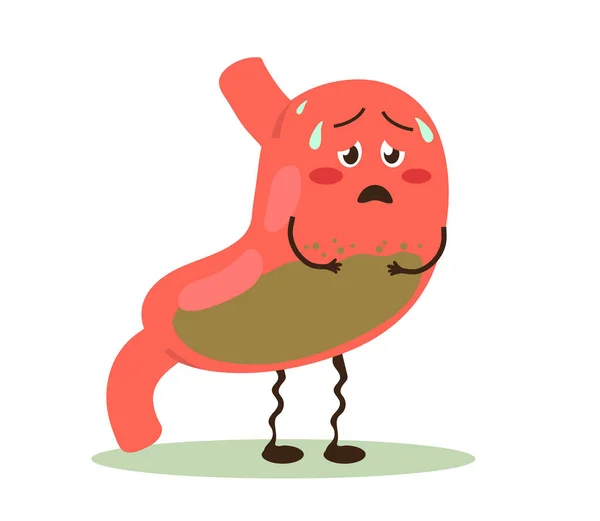 Estómago Sobre Fondo Blanco Trastorno Digestivo Ilustración Vectorial — Archivo Imágenes Vectoriales