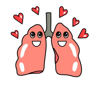 Beyaz arka planda sağlıklı insan ciğerleri. İç organ. Vektör illüstrasyonu.