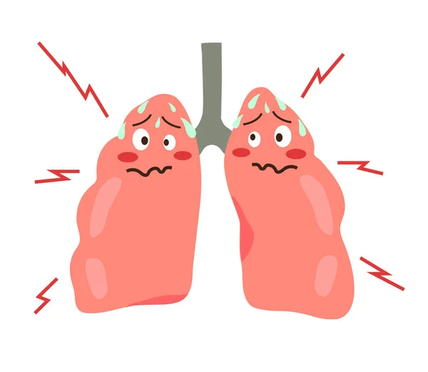 Больные Легкие Человека Белом Фоне Векторная Иллюстрация — стоковый вектор