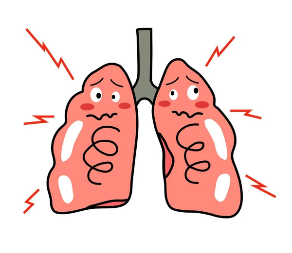 Pulmones Humanos Sobre Fondo Blanco Enfermedad Ilustración Vectorial — Vector de stock