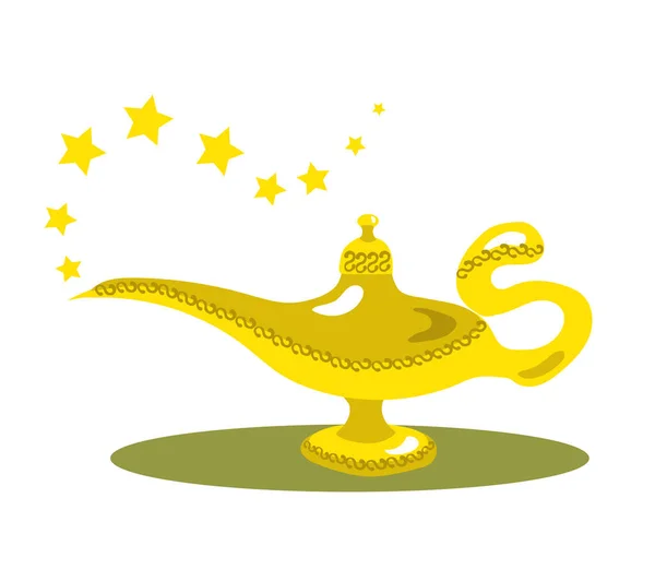 Magic Lamp White Background Vector Illustration — Stock Vector