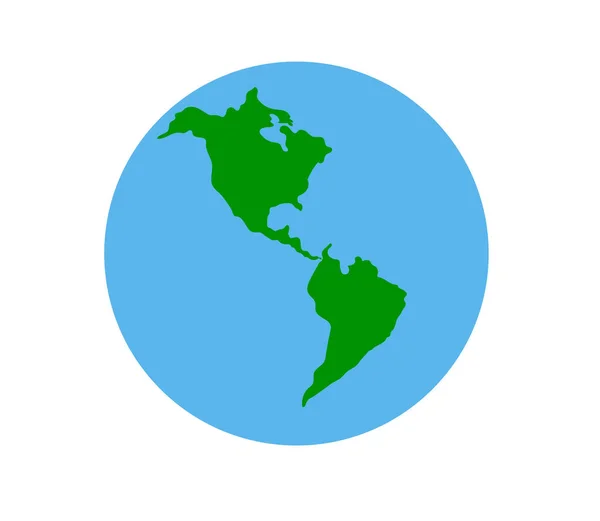 Planet Jorden Vit Bakgrund Kontinent Vektorillustration — Stock vektor