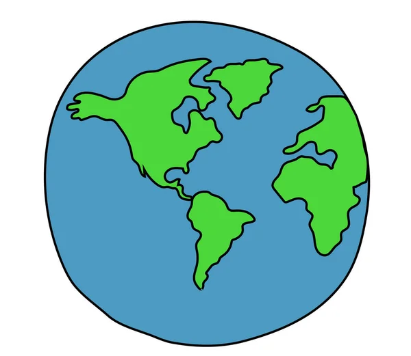 Planet Jorden Vit Bakgrund Symbol Vektorillustration — Stock vektor