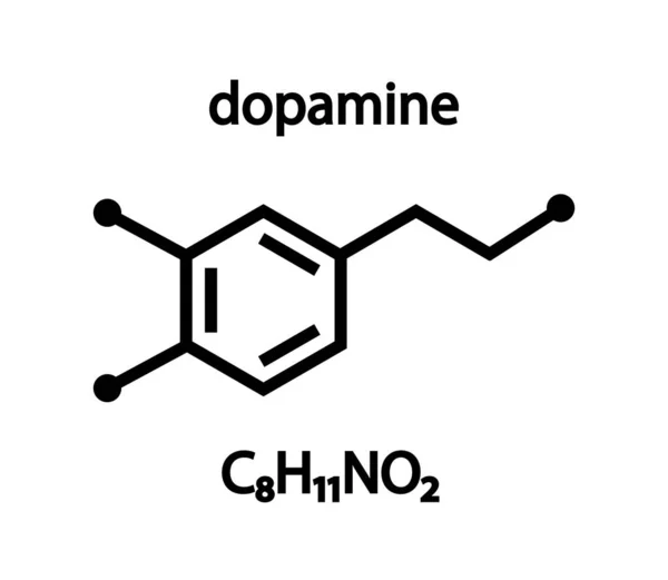 Dopamin Kémiai Képlete Szerkezet Vektorillusztráció — Stock Vector