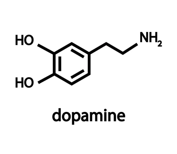 Dopamin Formula Fehér Alapon Vektorillusztráció — Stock Vector