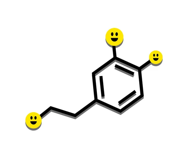 Formula Chimica Della Dopamina Simbolo Illustrazione Vettoriale — Vettoriale Stock