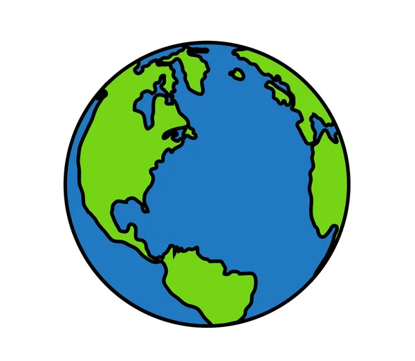 Planeta Země Bílém Pozadí Symbol Vektorová Ilustrace — Stockový vektor