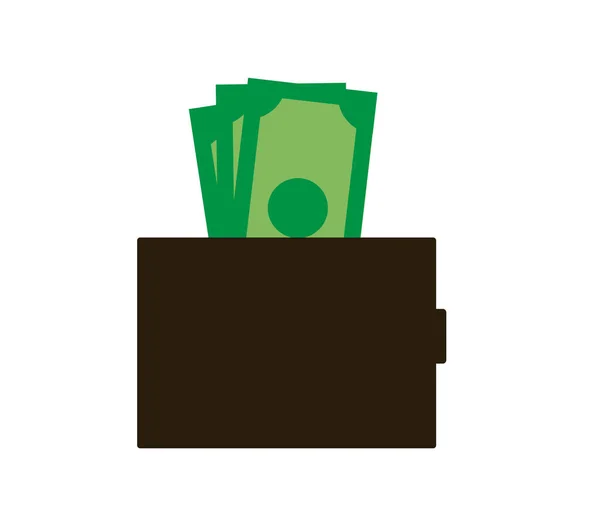 Wallet Money White Background Vector Illustration — Stock Vector