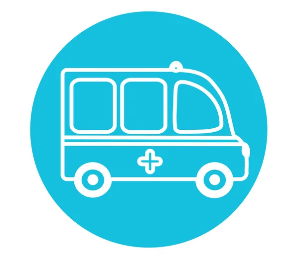 Ambulance Blue Background Symbol Vector Illustration — Stock Vector