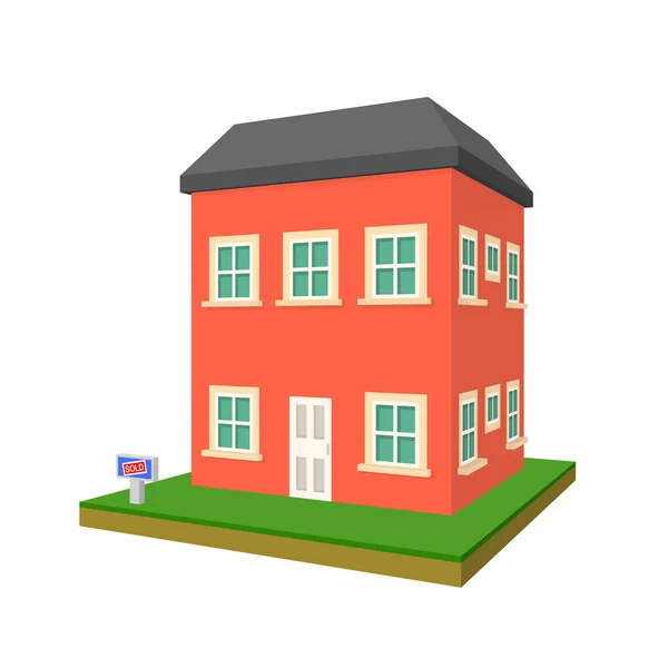 3D sålda hus — Stockfoto