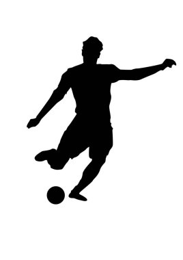 siluet bir futbolcu. Çekim futbolcu