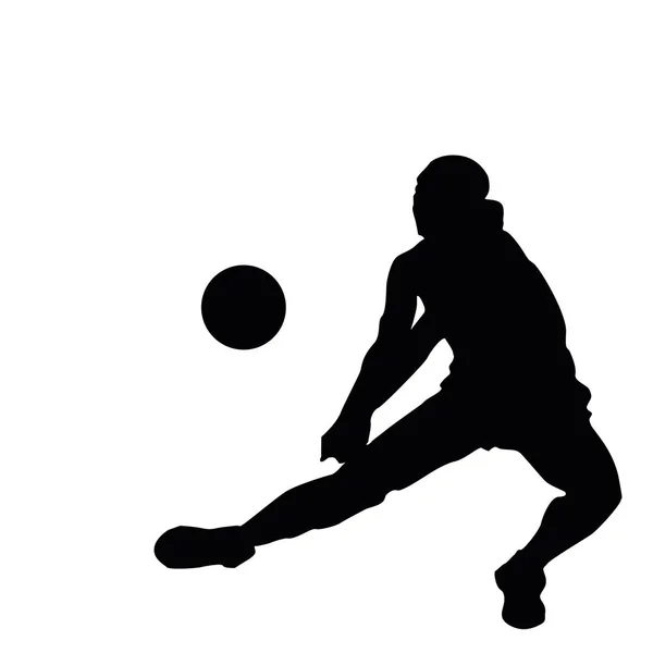 抽象的排球运动员剪影的插图 — 图库矢量图片