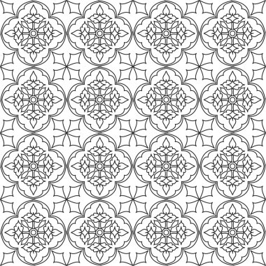 siyah-beyaz vektör Dikişsiz desen arka plan. 