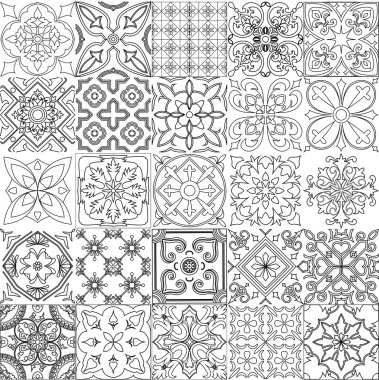 Büyük siyah beyaz fayans arka plan ayarlamak.