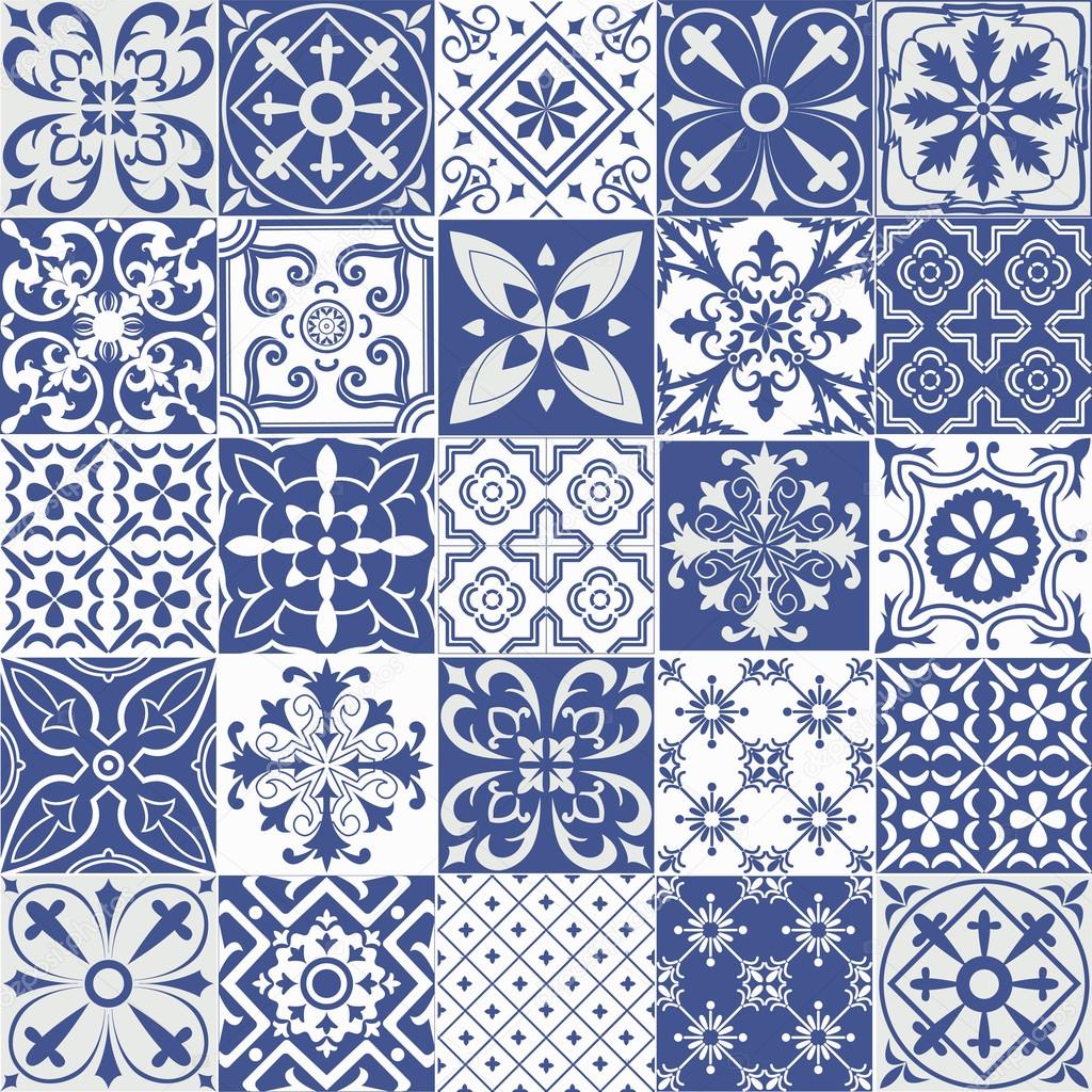 Big set of tiles background. 