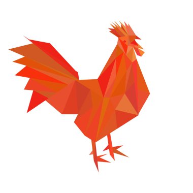 Red Fire horoz düşük Poli tarzı.