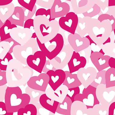 Dikişsiz desen arka plan ile el çizilen Kalpler