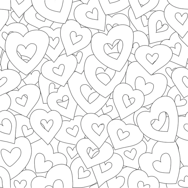 Vektor nahtloses Muster mit handgezeichneten Herzen. — Stockvektor
