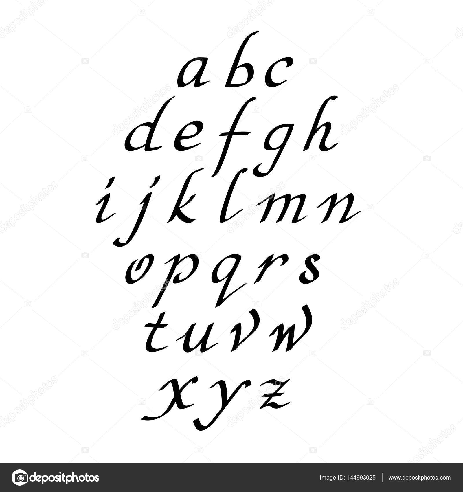 Calligraphic Lowercase Script Alphabet Vector De Stock Calligraphic Lowercase Script Alphabet Vector De Stock