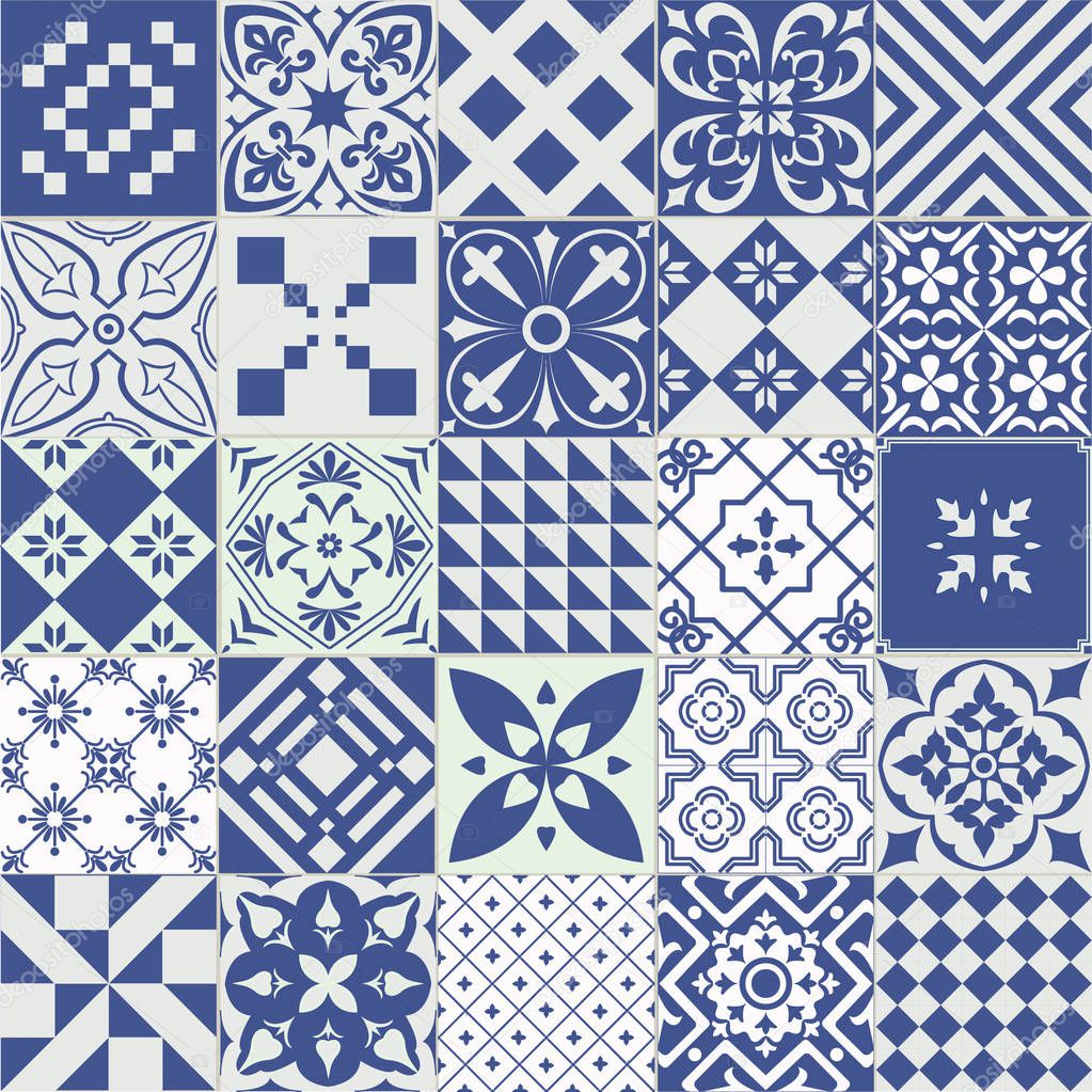 Set of tiles background. 