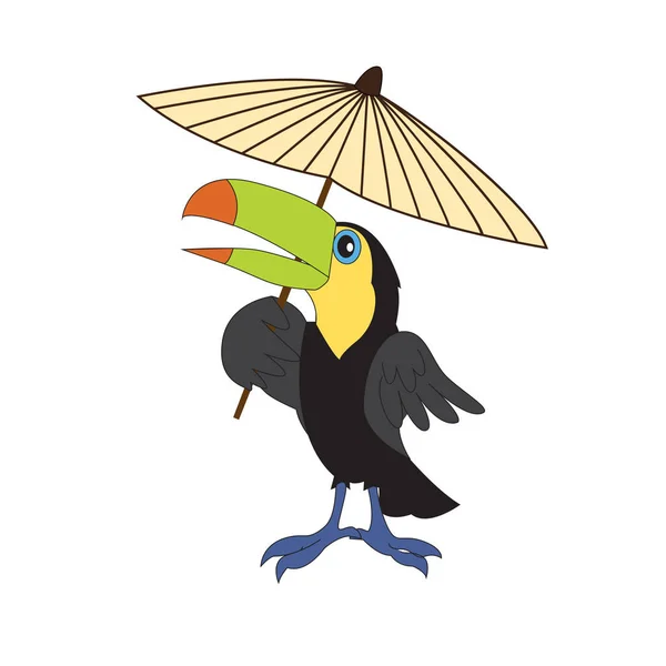 Personaje de dibujos animados pájaro tucán . — Vector de stock