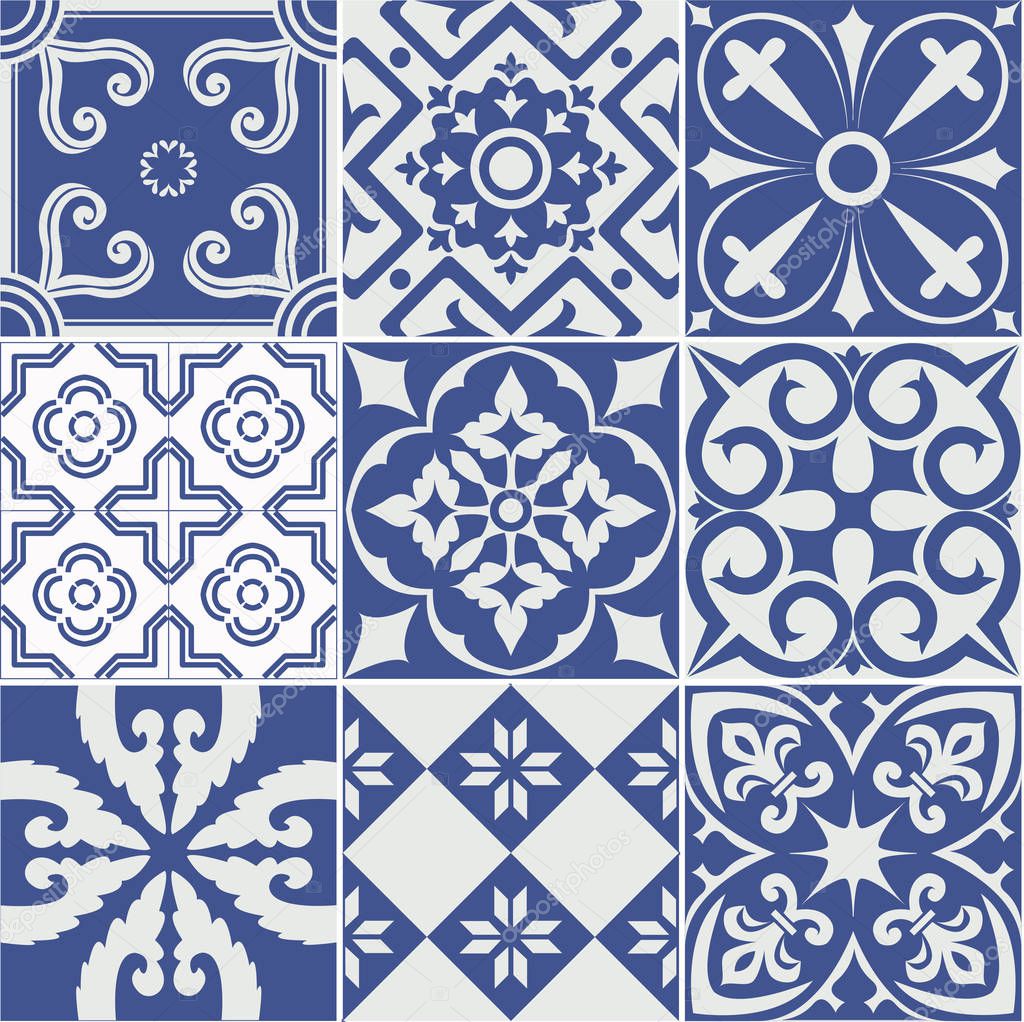 Set of tiles background. 