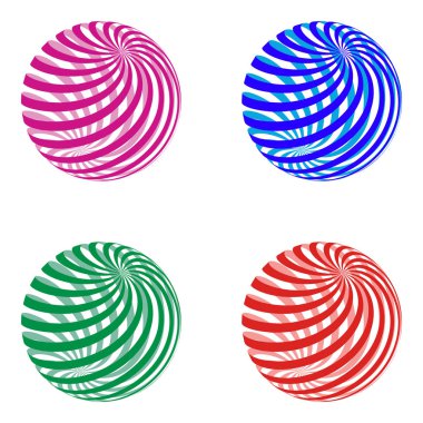 Dört soyut küreler kümesi.