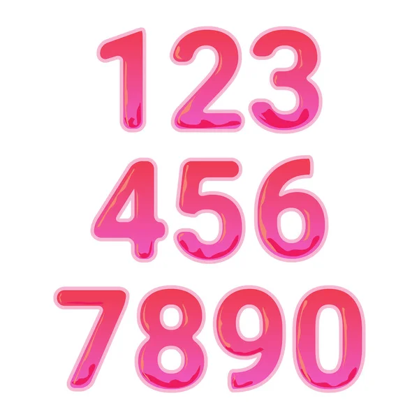 Isolated pink numbers. — Stock Vector
