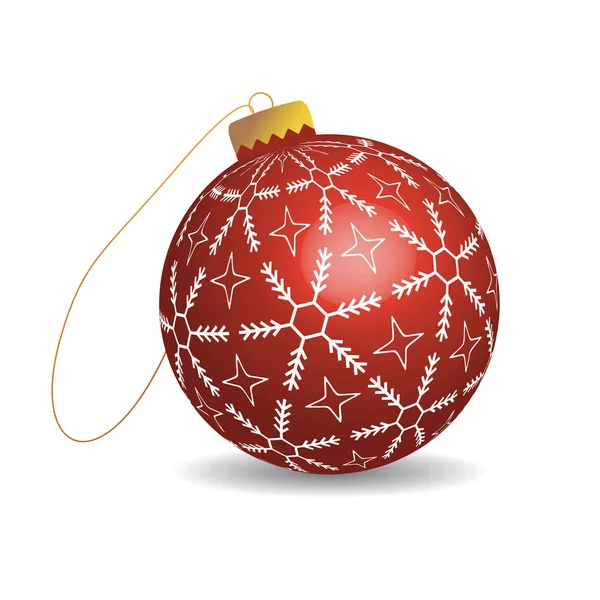 Bola de Navidad con copos de nieve — Vector de stock