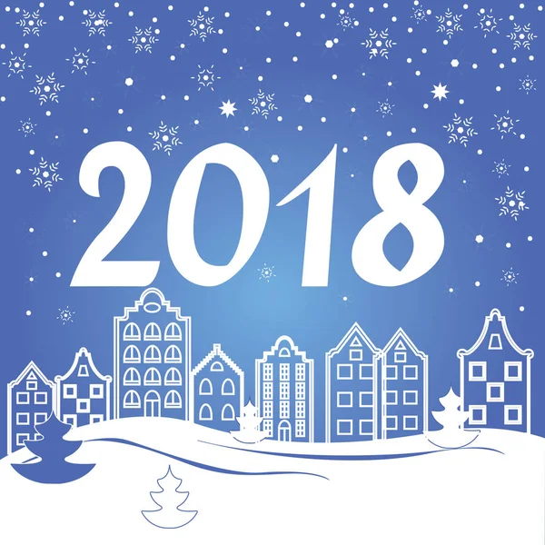 Avrupa evleriyle tebrik kartı. 