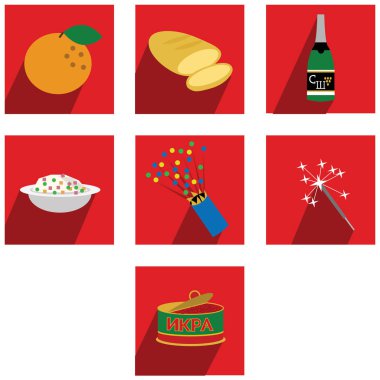 Rus tarzı simgeler kümesi.