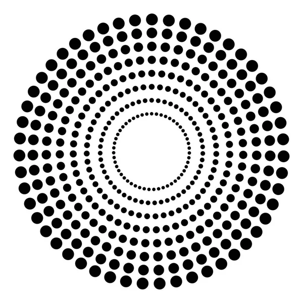 Abstrakte punktierte konzentrische Kreise Hintergrund. — Stockvektor